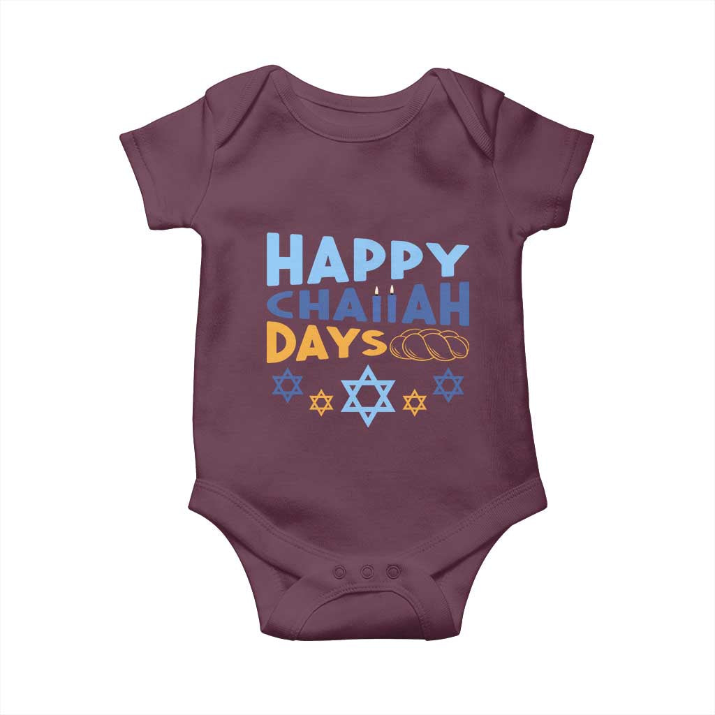 Happy Challah Days Baby Onesie Hanukkah Holiday Gift TS12 Maroon Print Your Wear