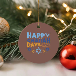 Happy Challah Days Ceramic Ornament Hanukkah Holiday Gift TS12 1pc Mocha Print Your Wear