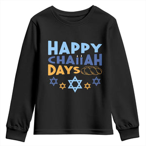 Happy Challah Days Youth Sweatshirt Hanukkah Holiday Gift TS12 Black Print Your Wear