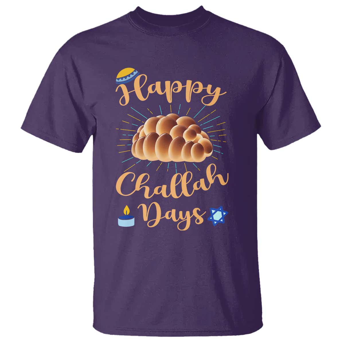Funny Hanukkah Happy Challah Days T Shirt Jewish Gift TS12 Purple Print Your Wear