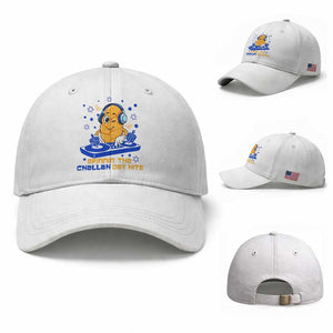 Hanukkah DJ Challah And Dreidel Baseball Cap Funny Jewish Gift TS12 Baseball Cap Universal Fit White Print Your Wear