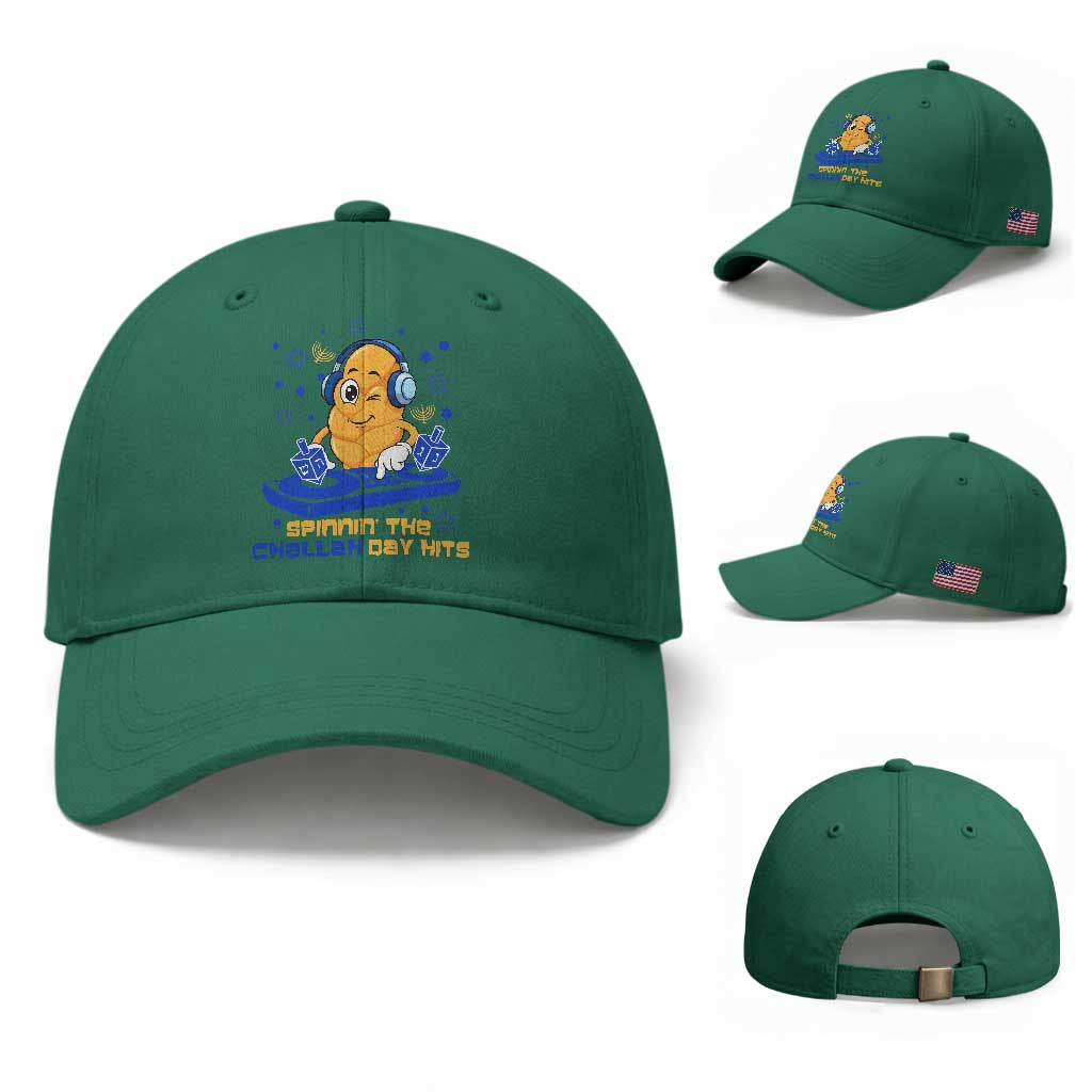 Hanukkah DJ Challah And Dreidel Baseball Cap Funny Jewish Gift TS12 Baseball Cap Universal Fit Irish Green Print Your Wear