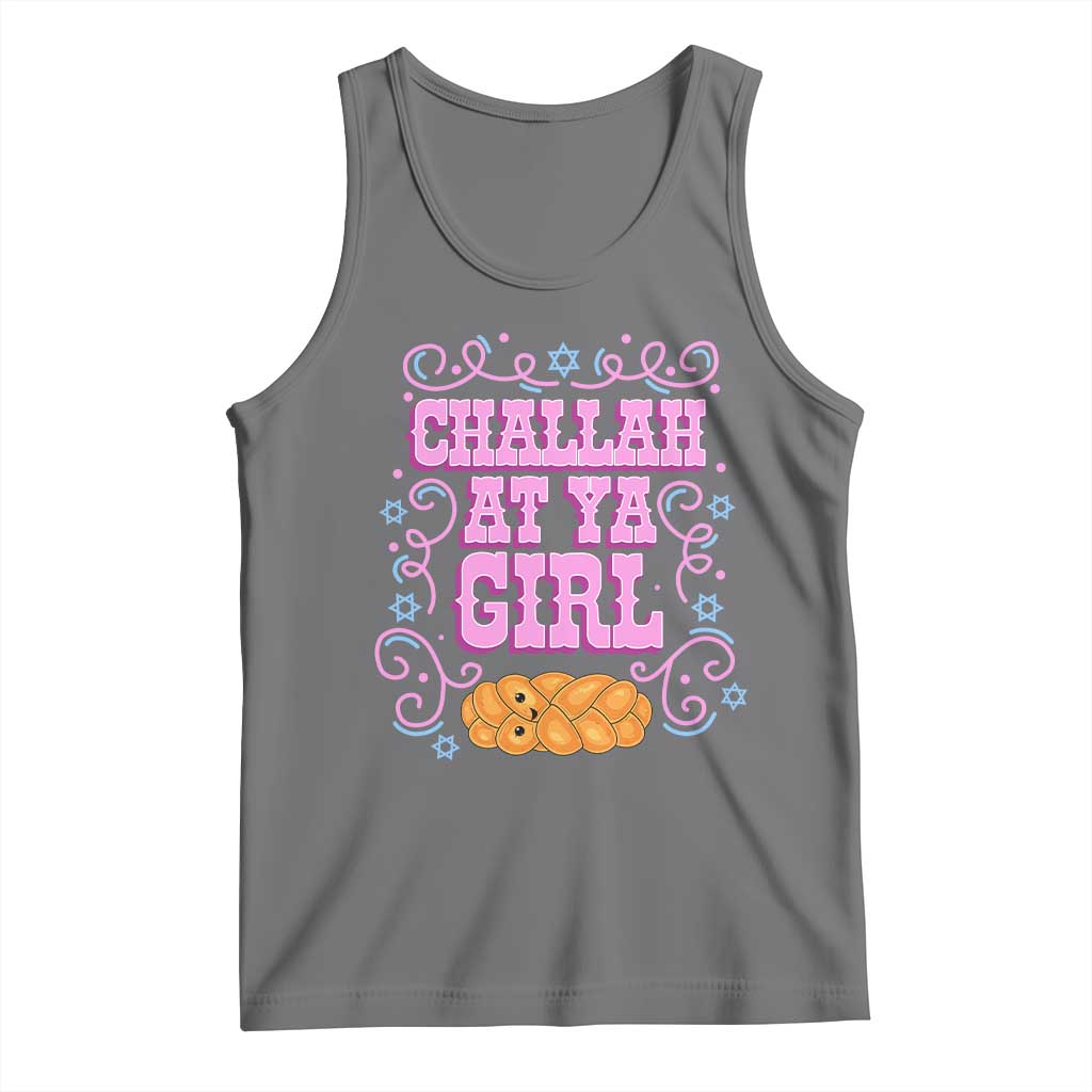Funny Jewish Holiday Tank Top Challah At Ya Girl Gift TS12 Black Heather Print Your Wear