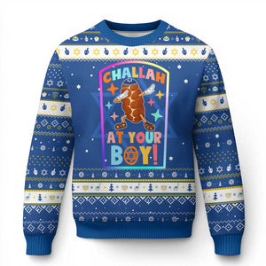 Xmas Cat Hanukkah Ugly Sweater Funny Holiday Gift TS12 Blue White Print Your Wear
