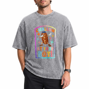 Hanukkah Challah At Ya Boy Washed Cotton T-Shirt Funny Holiday Gift