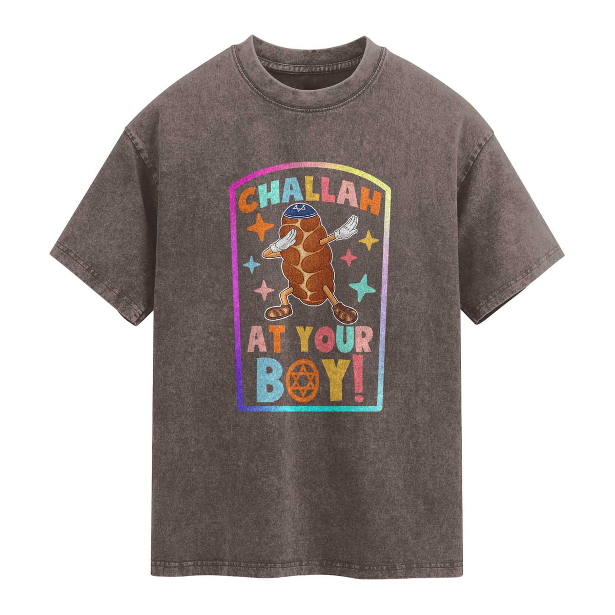 Hanukkah Challah At Ya Boy Washed Cotton T-Shirt Funny Holiday Gift