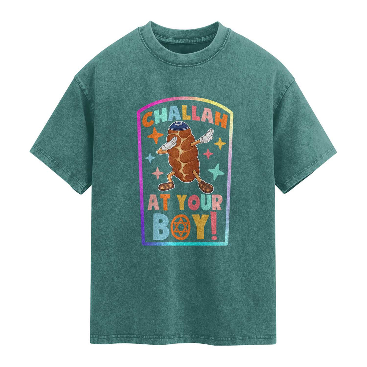 Hanukkah Challah At Ya Boy Washed Cotton T-Shirt Funny Holiday Gift