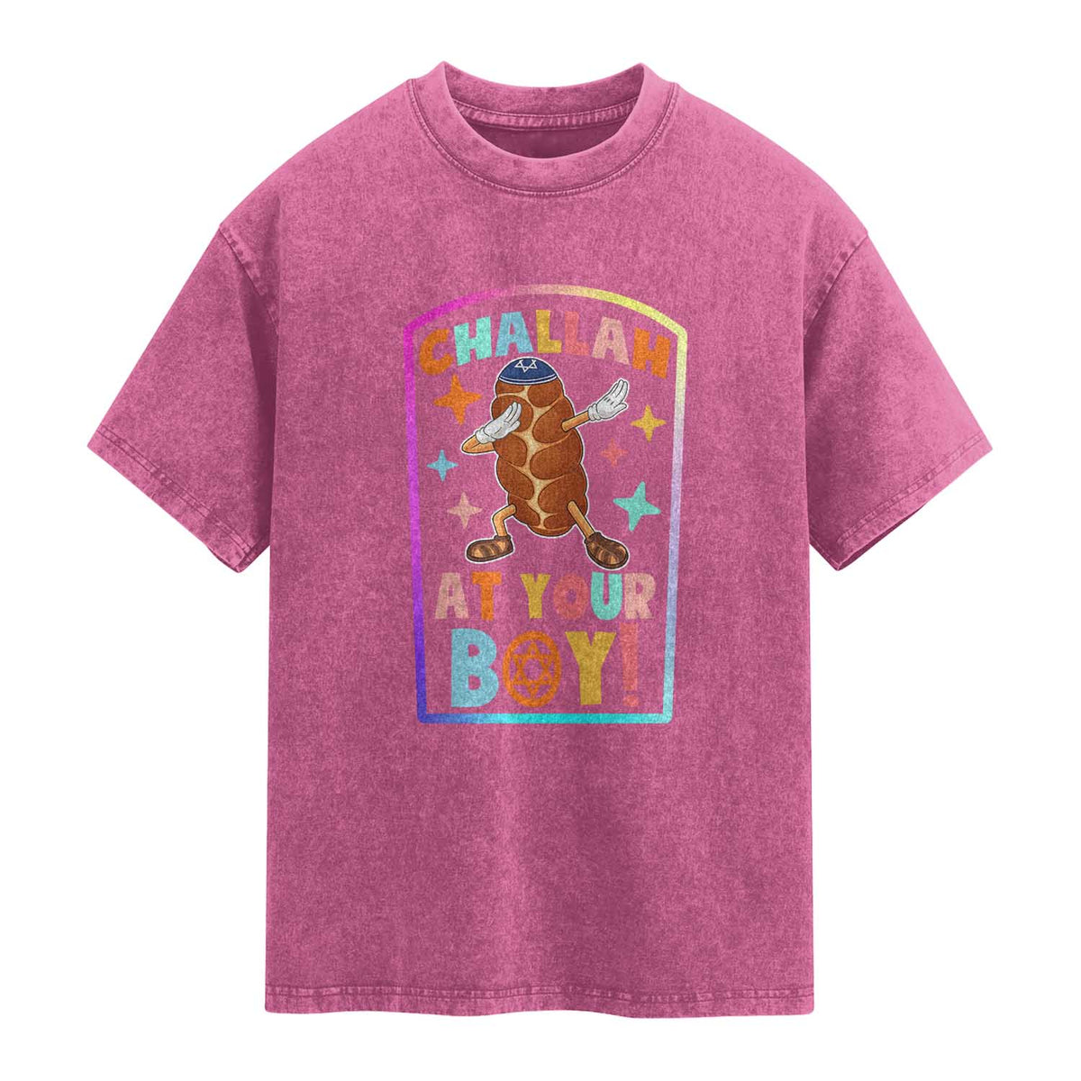 Hanukkah Challah At Ya Boy Washed Cotton T-Shirt Funny Holiday Gift