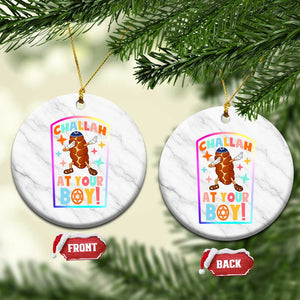 Hanukkah Challah At Ya Boy Ceramic Ornament Funny Holiday Gift TS12 1pc White Marble Print Your Wear