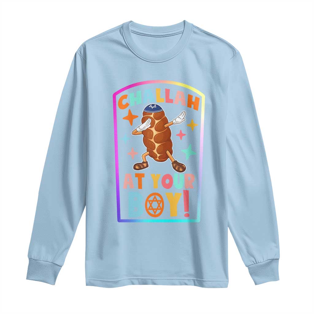 Hanukkah Challah At Ya Boy Long Sleeve Shirt Funny Holiday Gift TS12 Light Blue Print Your Wear