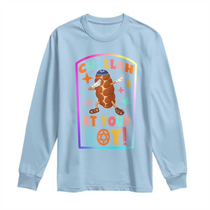 Hanukkah Challah At Ya Boy Long Sleeve Shirt Funny Holiday Gift TS12 Light Blue Print Your Wear
