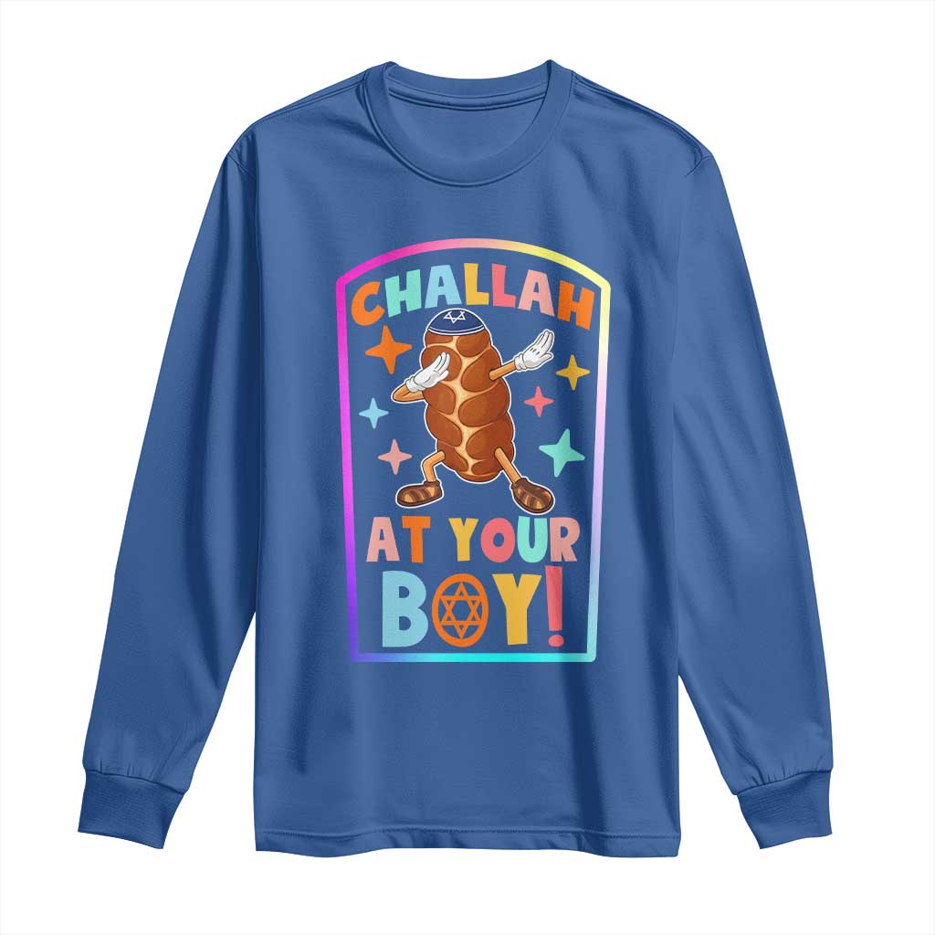 Hanukkah Challah At Ya Boy Long Sleeve Shirt Funny Holiday Gift TS12 Royal Blue Print Your Wear