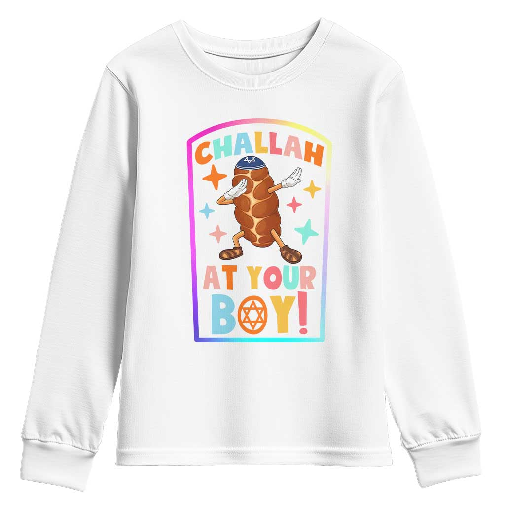 Hanukkah Challah At Ya Boy Youth Sweatshirt Funny Holiday Gift TS12 White Print Your Wear