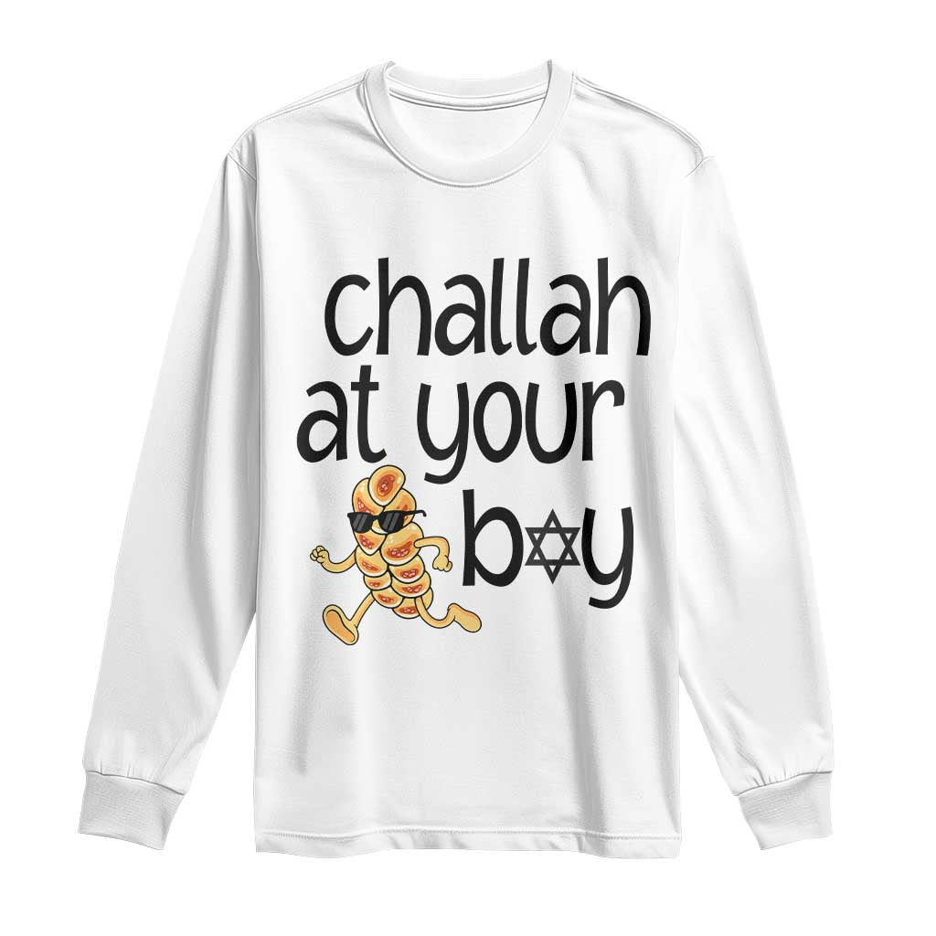 Festival Of Lights Gift Long Sleeve Shirt Hanukkah Challah At Ya Boy TS12 White Print Your Wear