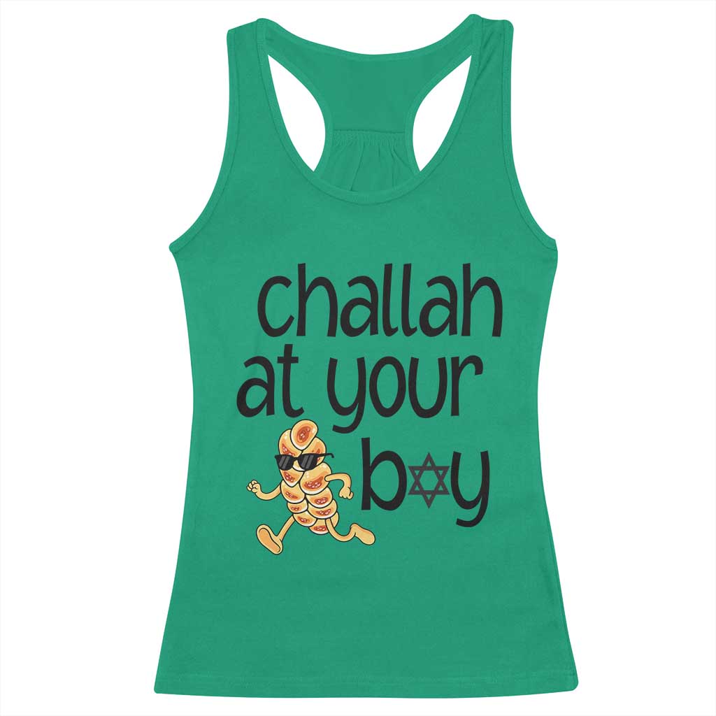 Festival Of Lights Gift Racerback Tank Top Hanukkah Challah At Ya Boy TS12 Irish Green Print Your Wear