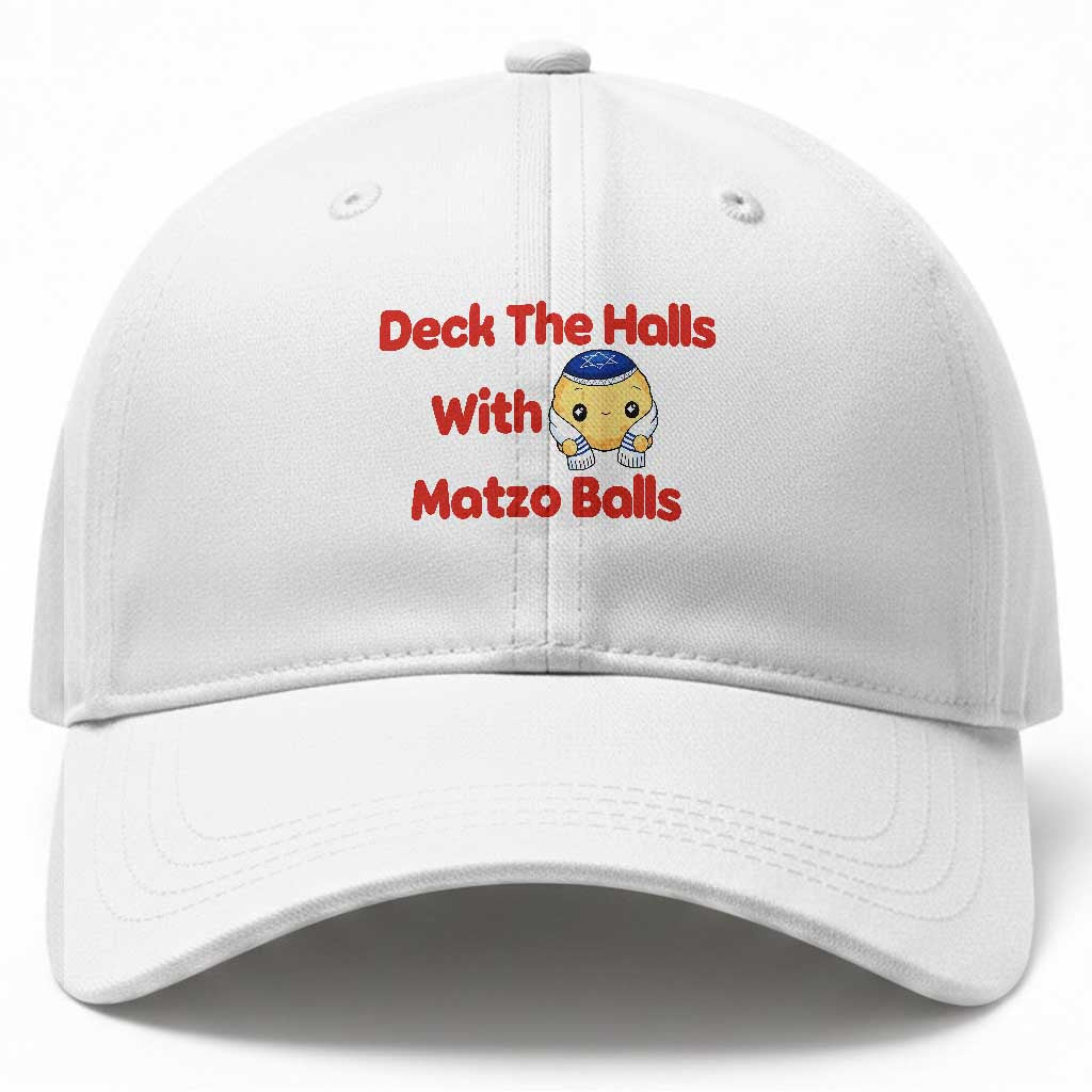 Deck The Halls With Matzo Balls Baseball Cap Religious Jewish Holiday Gift TS12 Print Your Wear