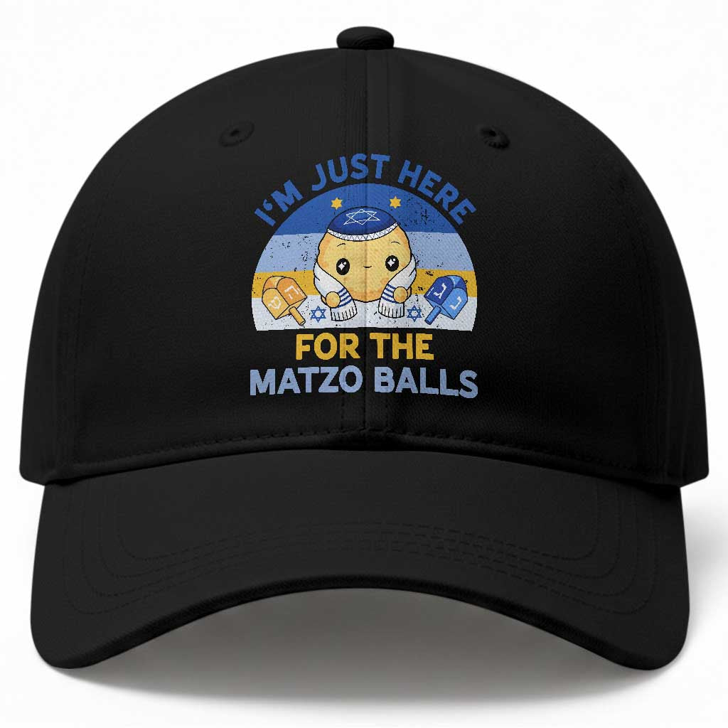 Im Just Here For The Matzo Balls Baseball Cap Funny Jewish Holiday Gift TS12 Print Your Wear