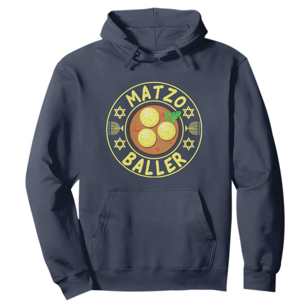 Funny Hanukkah Food Lover Gift Hoodie Matzo Baller TS12 Navy Print Your Wear