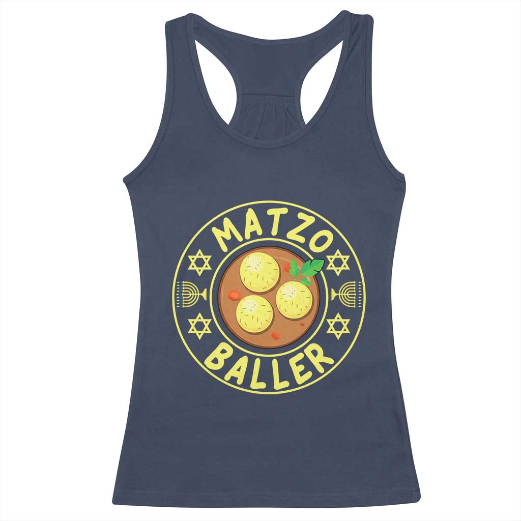 Funny Hanukkah Food Lover Gift Racerback Tank Top Matzo Baller TS12 Navy Print Your Wear