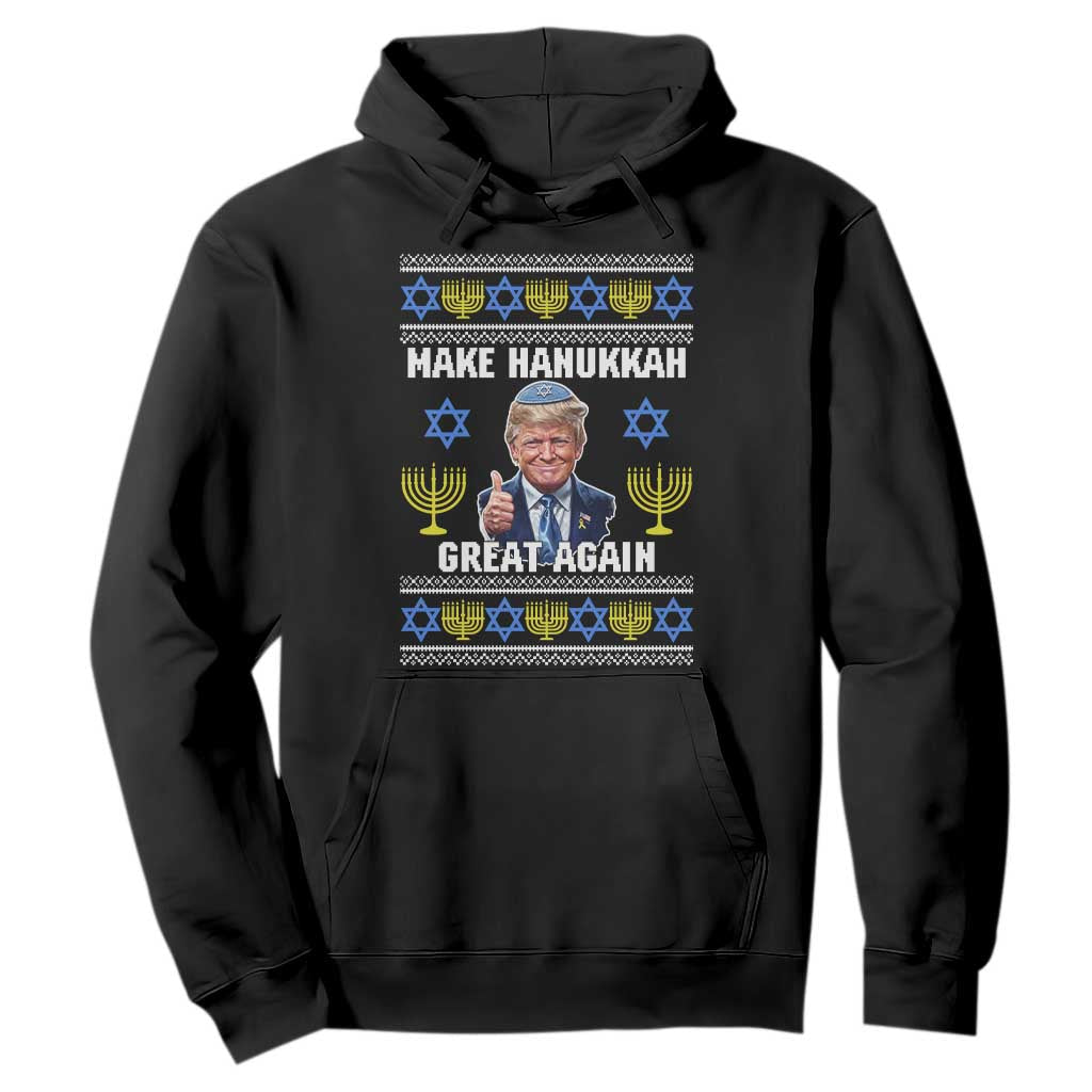 Make Hanukkah Great Again Hoodie Funny Ugly Jewish Holiday Gift TS12 Black Print Your Wear