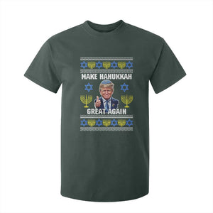 Make Hanukkah Great Again T Shirt For Kid Funny Ugly Jewish Holiday Gift TS12 Dark Forest Green Print Your Wear