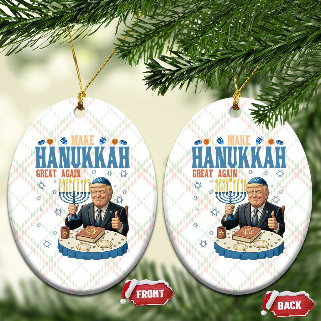 Funny Jewish Holiday Ceramic Ornament Make Hanukkah Great Again Ugly Gift TS12 Print Your Wear