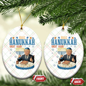 Funny Jewish Holiday Ceramic Ornament Make Hanukkah Great Again Ugly Gift TS12 Print Your Wear