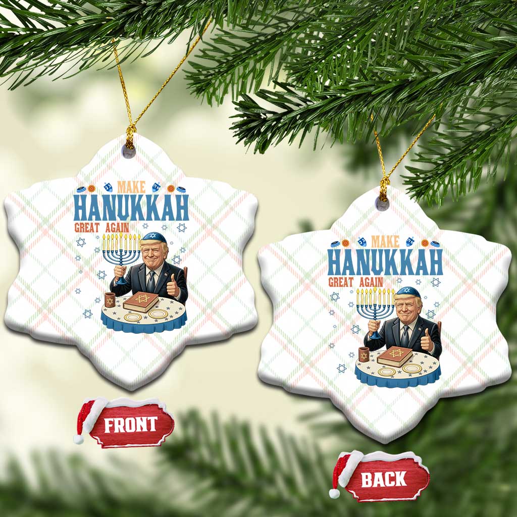 Funny Jewish Holiday Ceramic Ornament Make Hanukkah Great Again Ugly Gift TS12 Print Your Wear