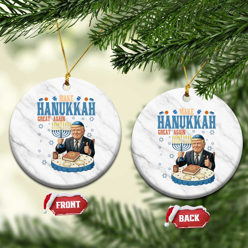 Funny Jewish Holiday Ceramic Ornament Make Hanukkah Great Again Ugly Gift TS12 1pc White Marble Print Your Wear