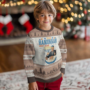 Funny Jewish Holiday Ugly Christmas Sweater Make Hanukkah Great Again Ugly Gift TS12 Mocha Mousse Print Your Wear