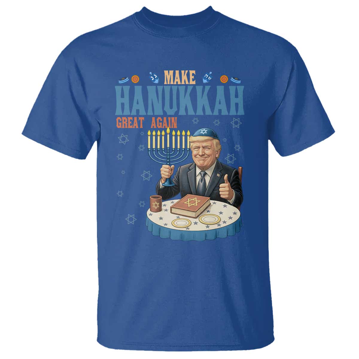 Funny Jewish Holiday T Shirt Make Hanukkah Great Again Ugly Gift TS12 Royal Blue Print Your Wear