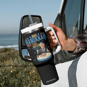 Funny Jewish Holiday Tumbler With Handle Make Hanukkah Great Again Ugly Gift TS12 Print Your Wear