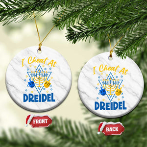 I Cheat At Dreidel Ceramic Ornament Funny Hanukkah Jewish Gift TS12 1pc White Marble Print Your Wear