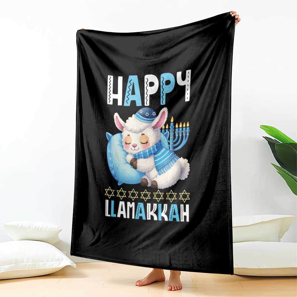 Funny Happy Llamakkah Throw Blanket Cute Llama Jewish Holiday Gift TS12 Print Your Wear