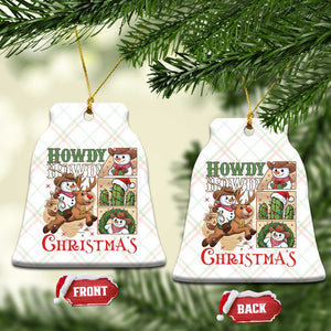 Funny Snowman Cowboy Howdy Christmas Ceramic Ornament Western Holiday Gift TS12 Print Your Wear