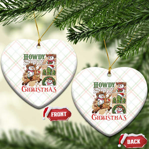 Funny Snowman Cowboy Howdy Christmas Ceramic Ornament Western Holiday Gift TS12 Print Your Wear