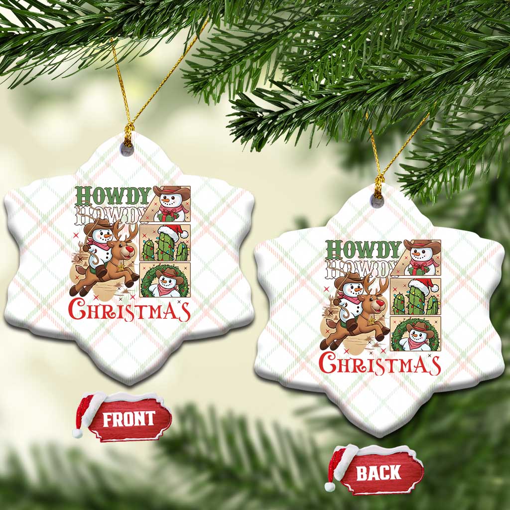 Funny Snowman Cowboy Howdy Christmas Ceramic Ornament Western Holiday Gift TS12 Print Your Wear