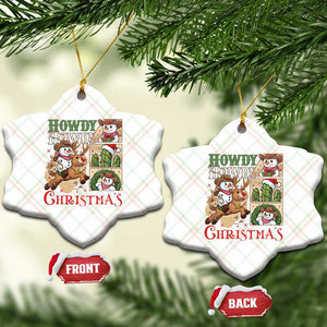 Funny Snowman Cowboy Howdy Christmas Ceramic Ornament Western Holiday Gift TS12 Print Your Wear
