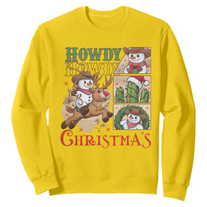 Funny Snowman Cowboy Howdy Christmas Sweatshirt Western Holiday Gift TS12 Daisy Print Your Wear