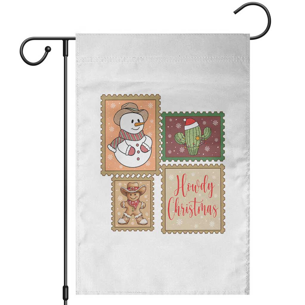 Howdy Christmas Postage Stamp Garden Flag Western Life Holiday Gift TS12 White Print Your Wear