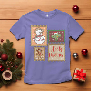Howdy Christmas Postage Stamp T Shirt Western Life Holiday Gift TS12 Violet Print Your Wear