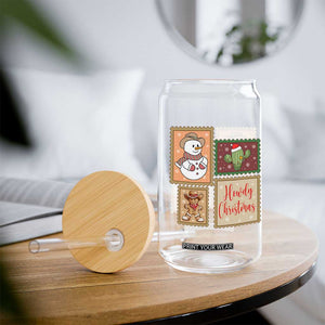 Howdy Christmas Postage Stamp Glass Can Western Life Holiday Gift TS12 Print Your Wear