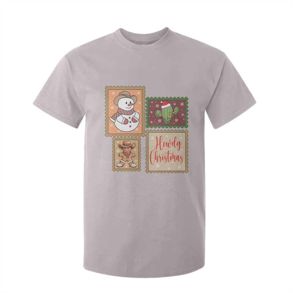 Howdy Christmas Postage Stamp T Shirt For Kid Western Life Holiday Gift TS12 Ice Gray Print Your Wear