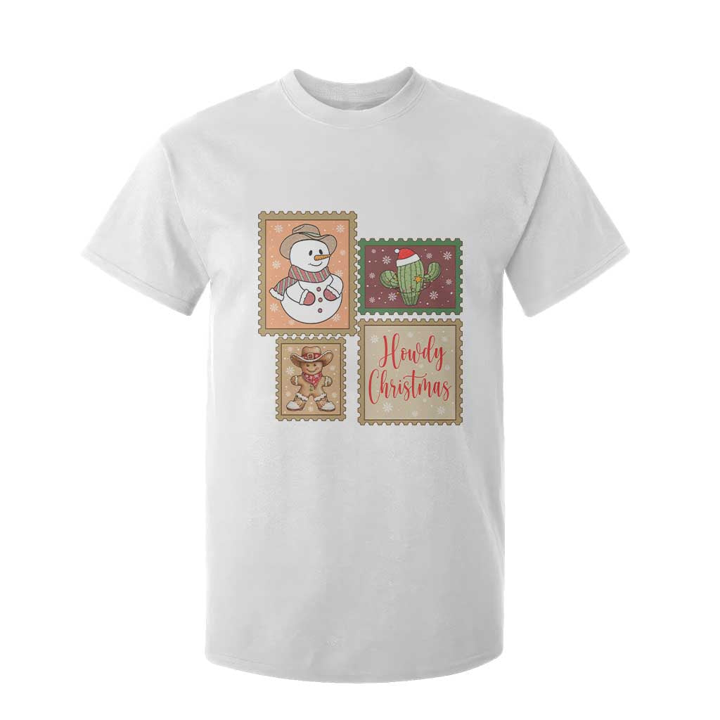 Howdy Christmas Postage Stamp T Shirt For Kid Western Life Holiday Gift TS12 White Print Your Wear