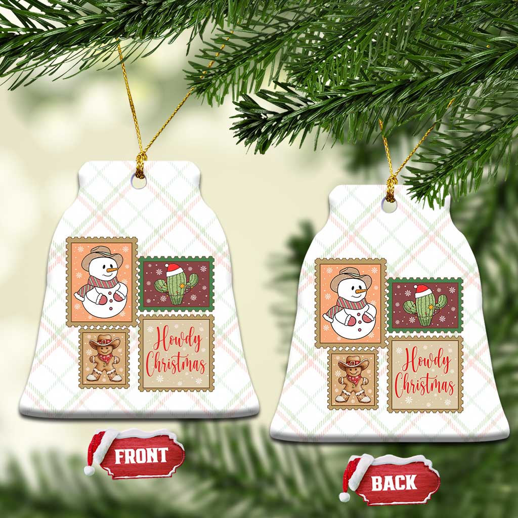 Howdy Christmas Postage Stamp Ceramic Ornament Western Life Holiday Gift TS12 Print Your Wear