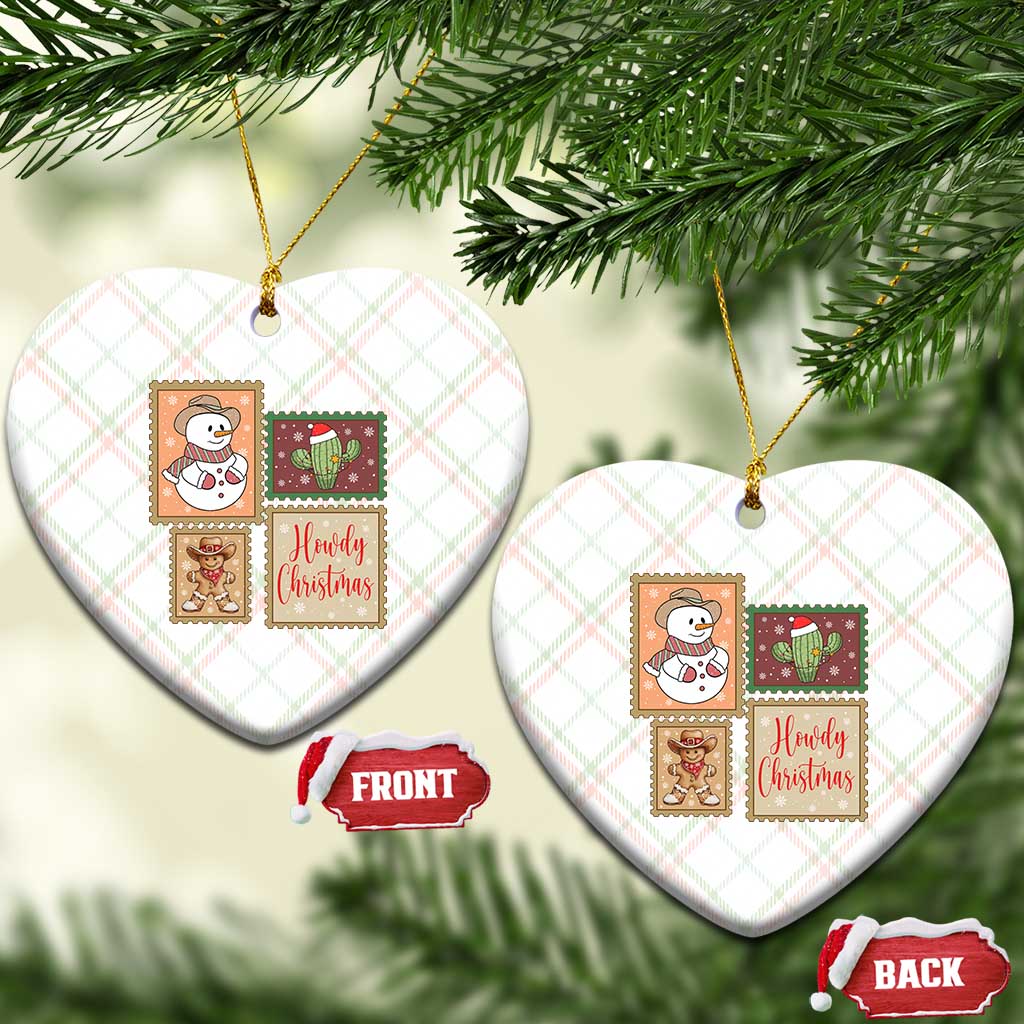 Howdy Christmas Postage Stamp Ceramic Ornament Western Life Holiday Gift TS12 Print Your Wear
