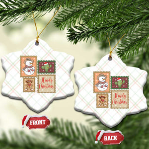 Howdy Christmas Postage Stamp Ceramic Ornament Western Life Holiday Gift TS12 Print Your Wear