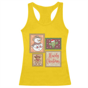 Howdy Christmas Postage Stamp Racerback Tank Top Western Life Holiday Gift TS12 Daisy Print Your Wear