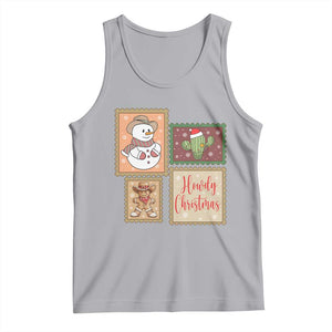 Howdy Christmas Postage Stamp Tank Top Western Life Holiday Gift TS12 Athletic Heather Print Your Wear