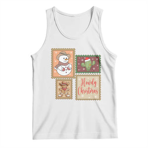 Howdy Christmas Postage Stamp Tank Top Western Life Holiday Gift TS12 White Print Your Wear